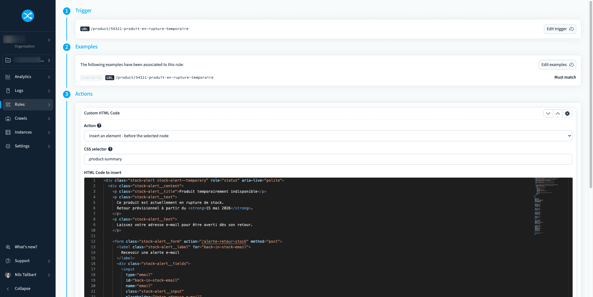 Customizer le code HTML dans une page