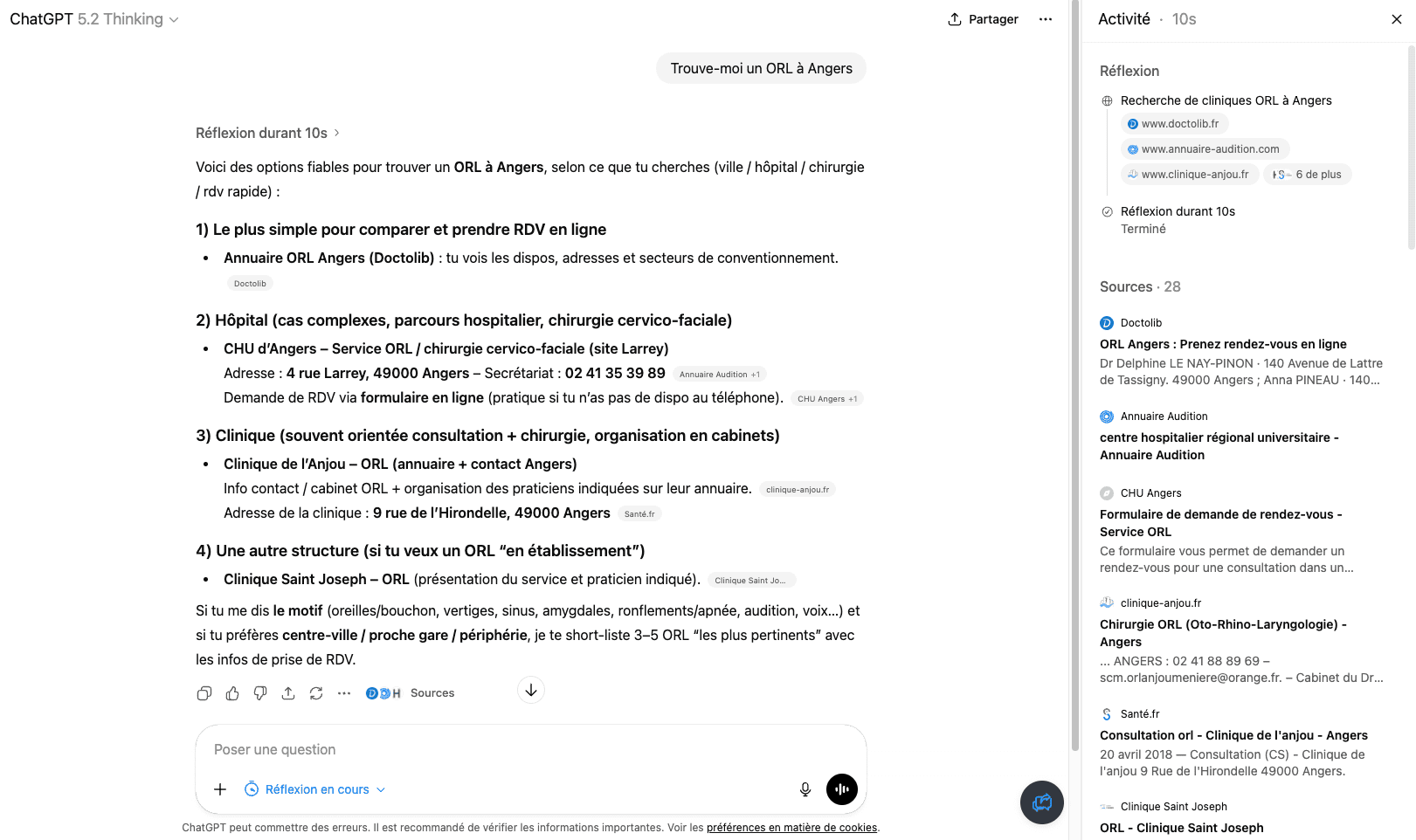 Screenshot of ChatGPT citing its sources