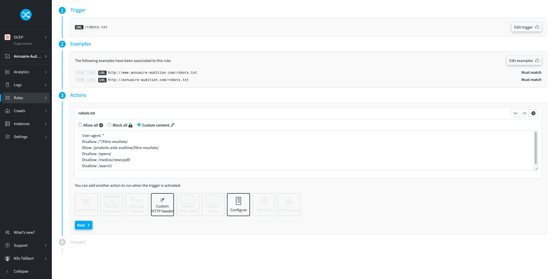 Robots.txt file management