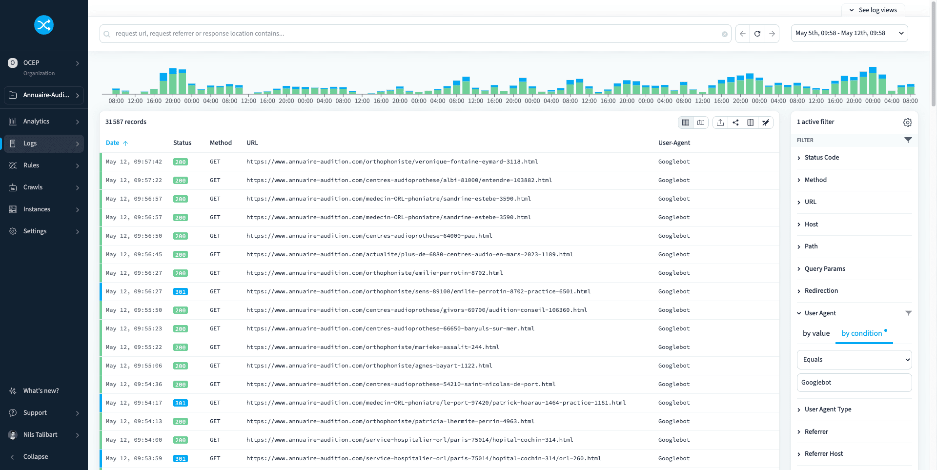 Filtering Google user-agent in redirection.io