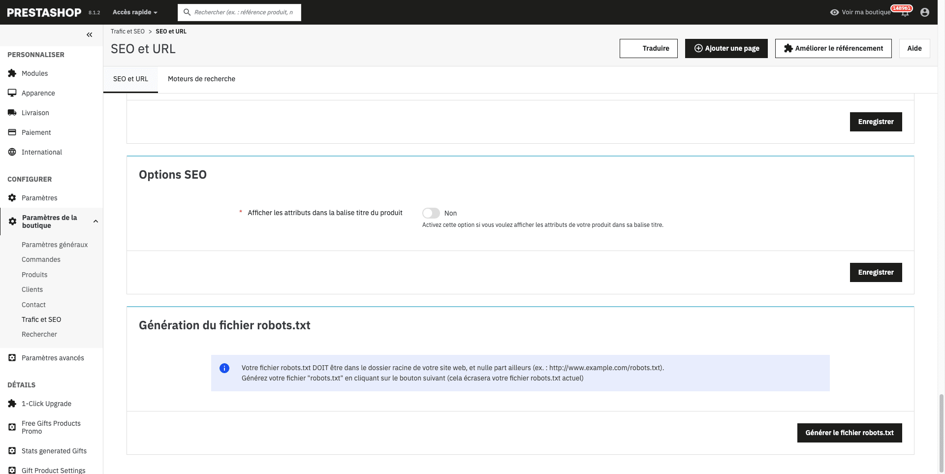 robots.txt modification with PrestaShop