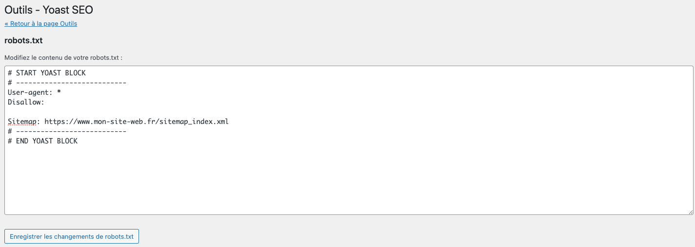 robots.txt modification with Yoast SEO