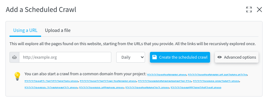 Crawl - Configurer un crawl planifié