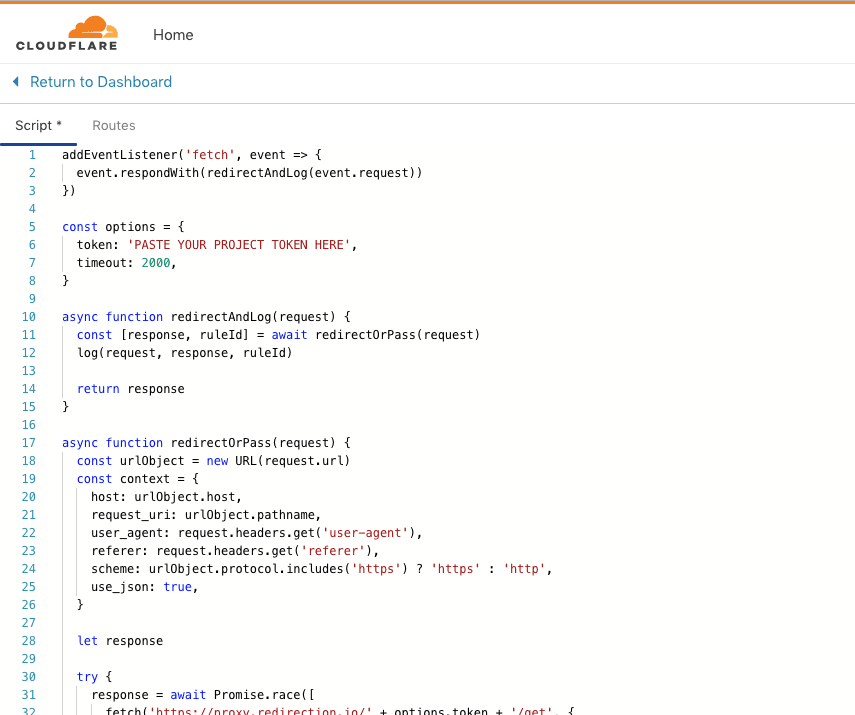 Cloudflare Workers editor