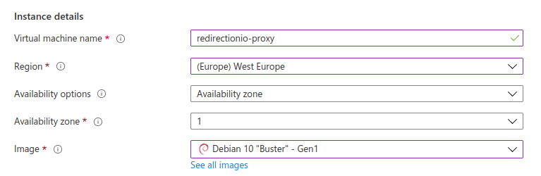 Azure Virtual Machine Creation Interface