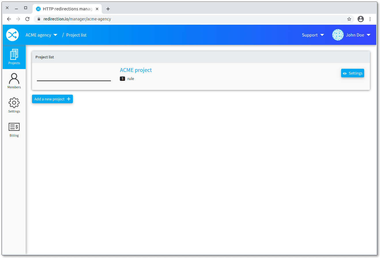 Organization dashboard