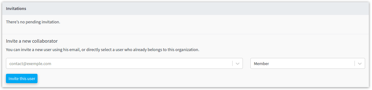 Project invitation form