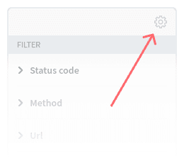 La roue crantée ouvre le menu des log views