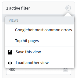 Le sous-menu des log views