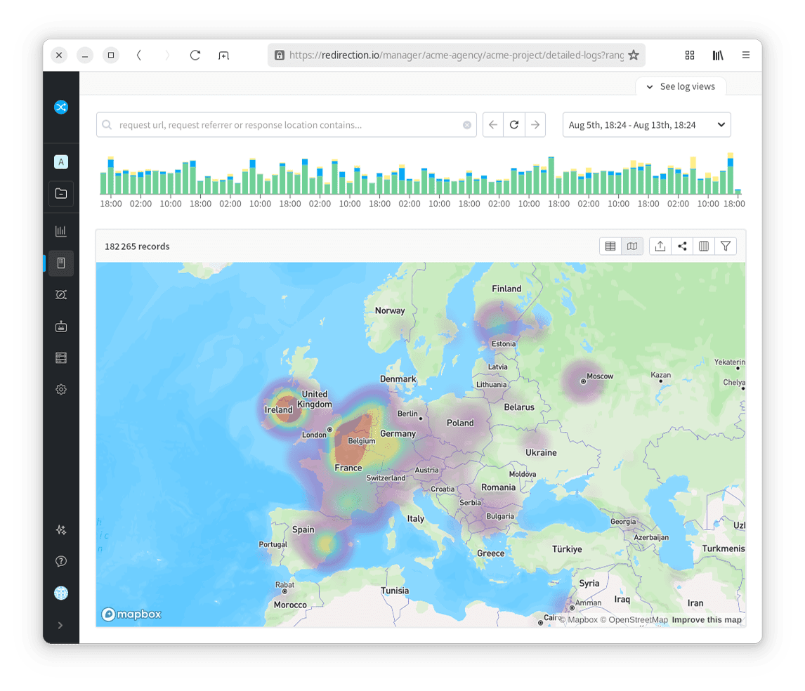 Journaux de trafic HTTP géolocalisés