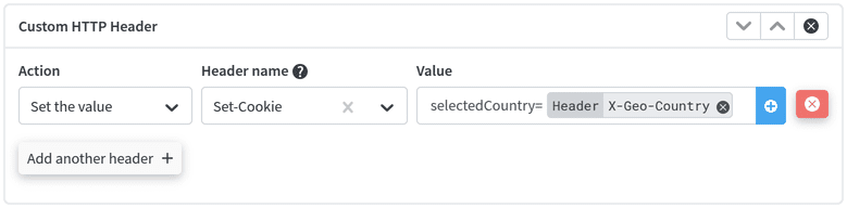 Custom HTTP header action using the value of a request property