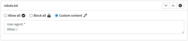 robots.txt management action