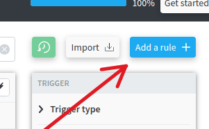Button to add a new rule