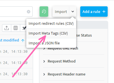 Bouton d'import de meta-tags