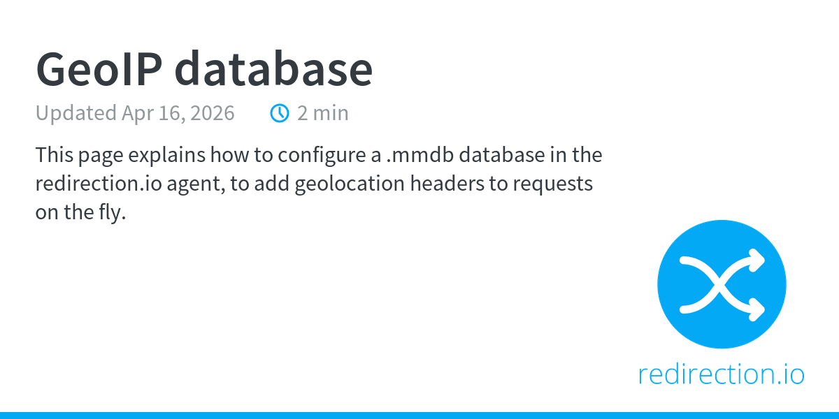 GeoIP database - Agent documentation | Documentation