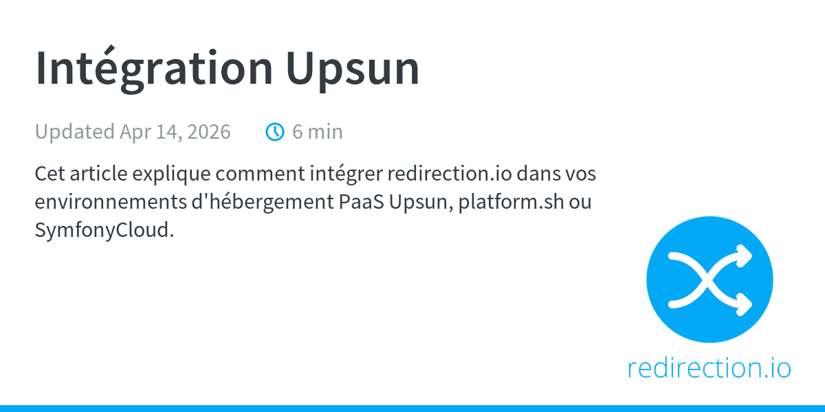 Intégration Upsun - Documentation développeur | Documentation de ...